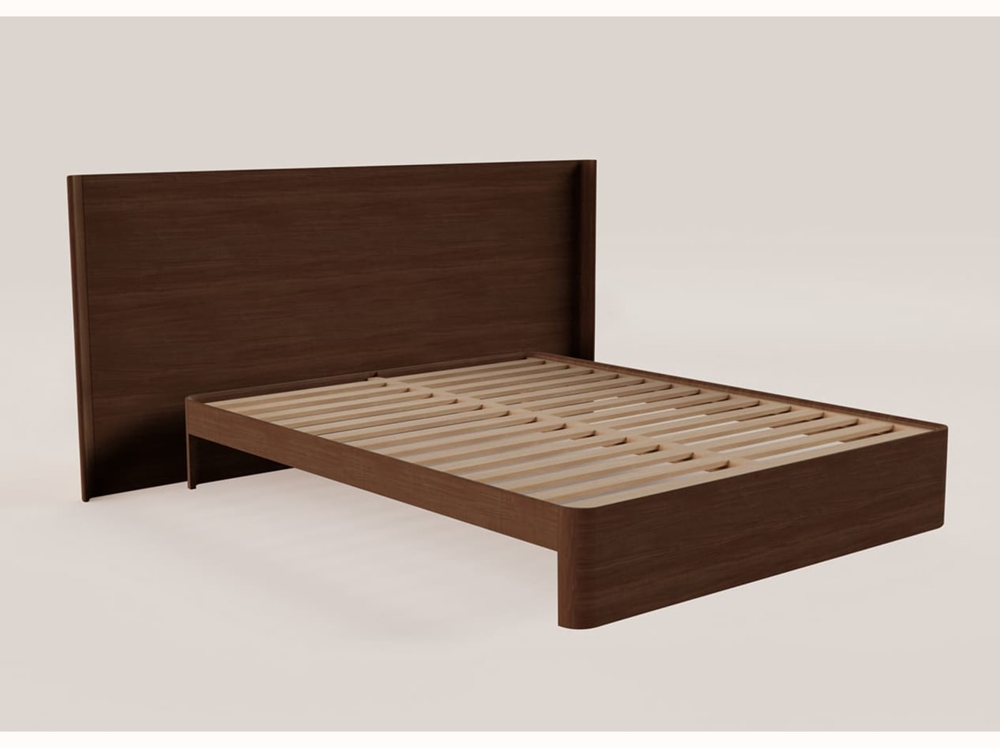 Cama con somier de roble macizo NÉNUPHAR