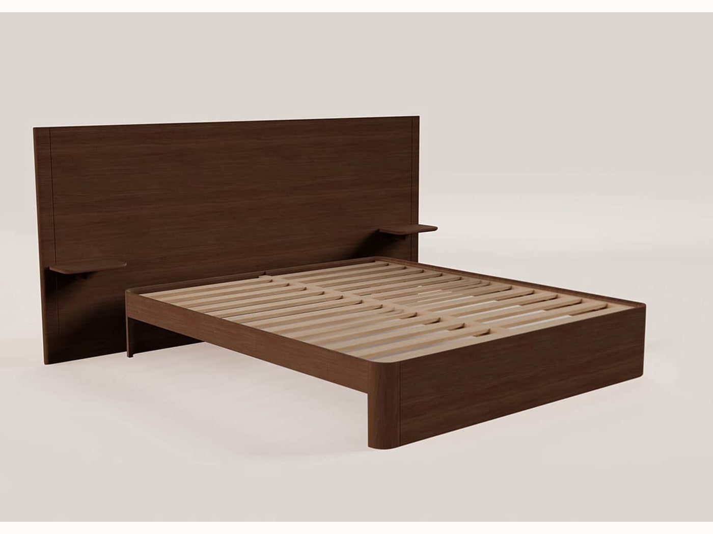 Cama con somier de roble macizo NÉNUPHAR