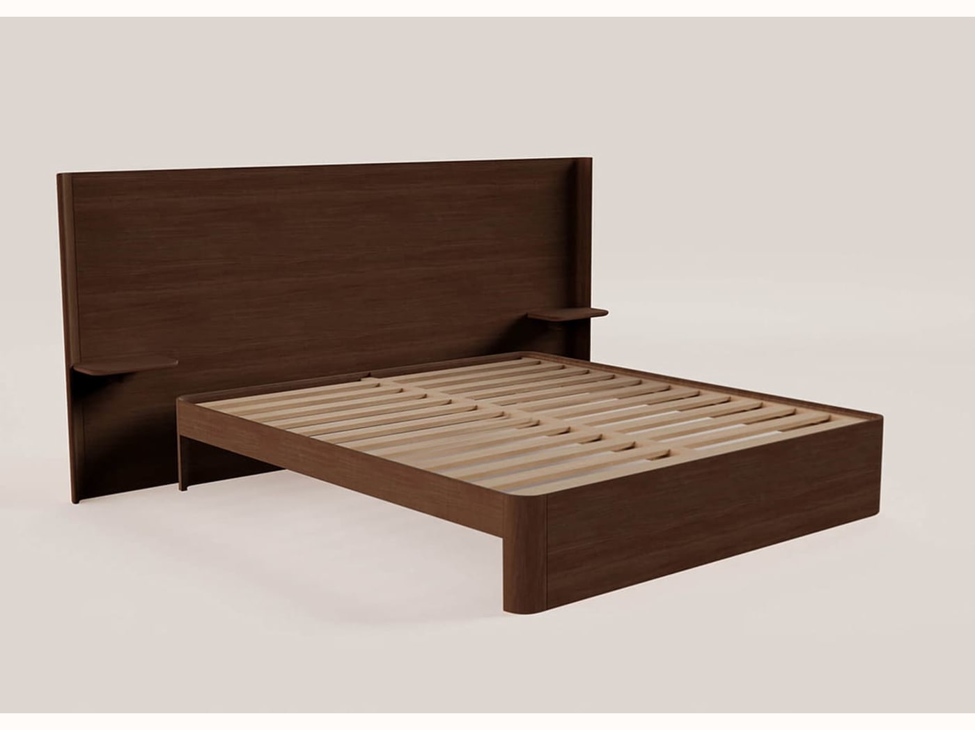Cama con somier de roble macizo NÉNUPHAR