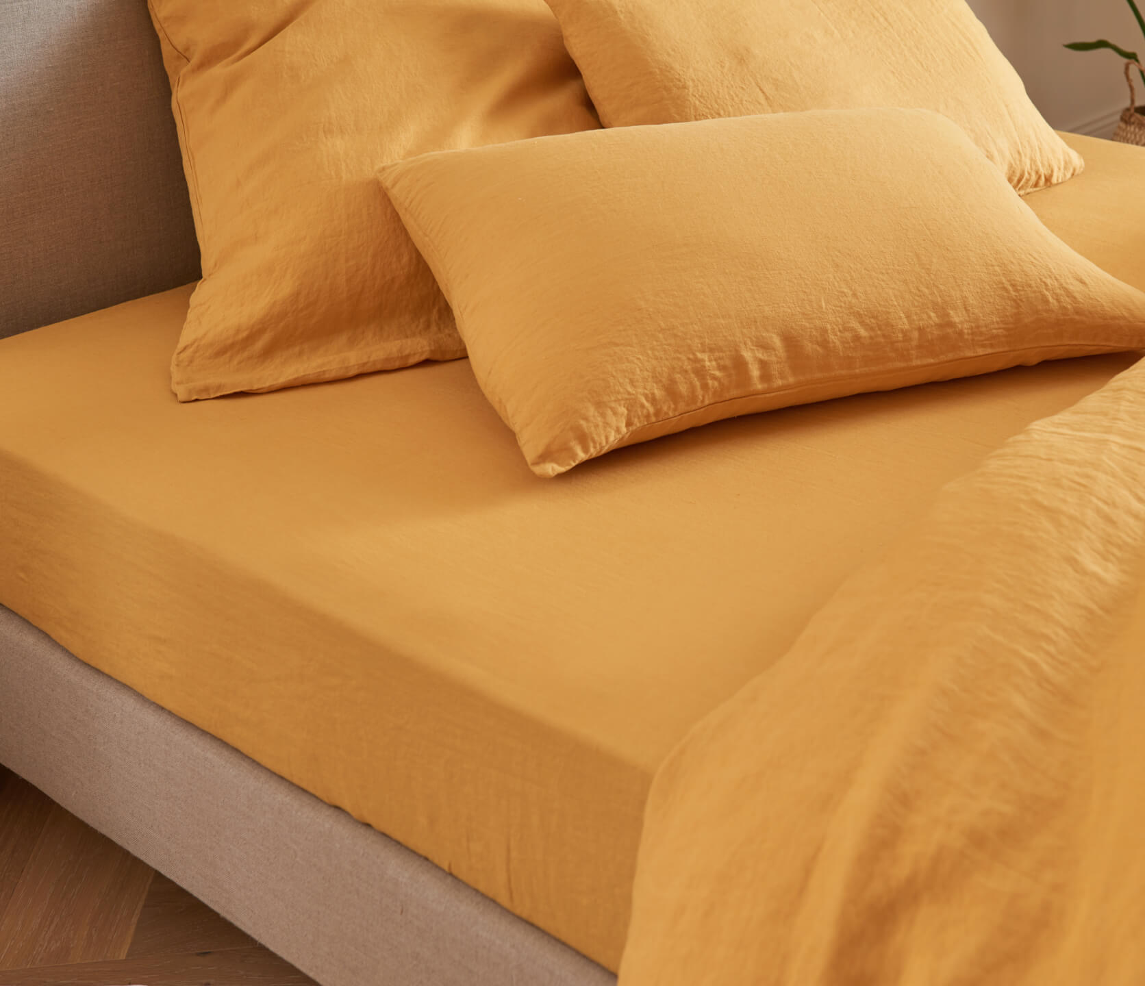 Drap housse en lin lavé
