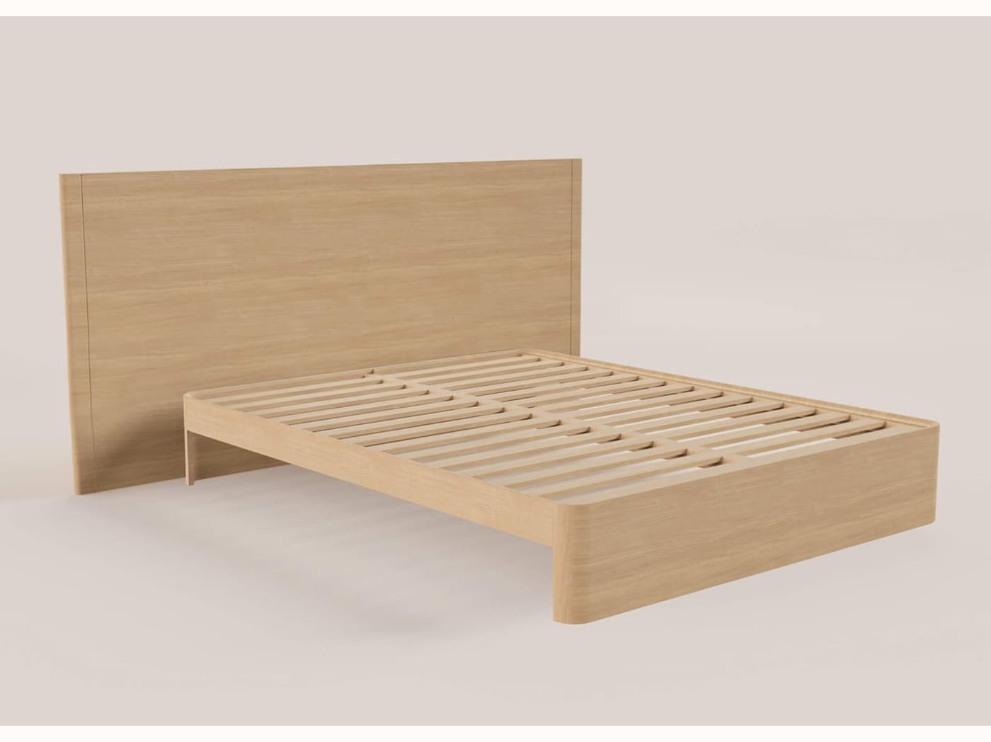 Cama con somier de roble macizo NÉNUPHAR