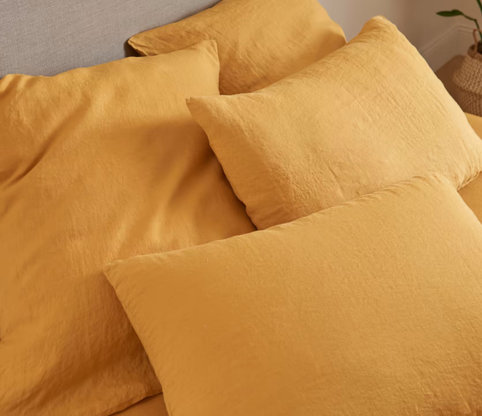Funda de almohada de lino lavado