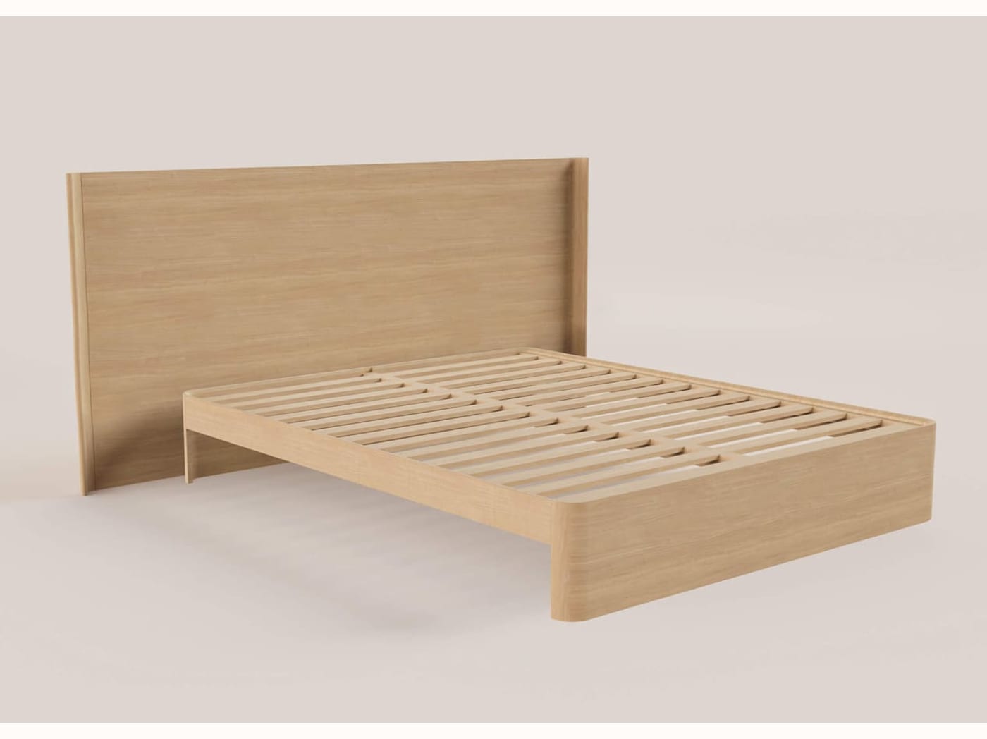 Cama con somier de roble macizo NÉNUPHAR