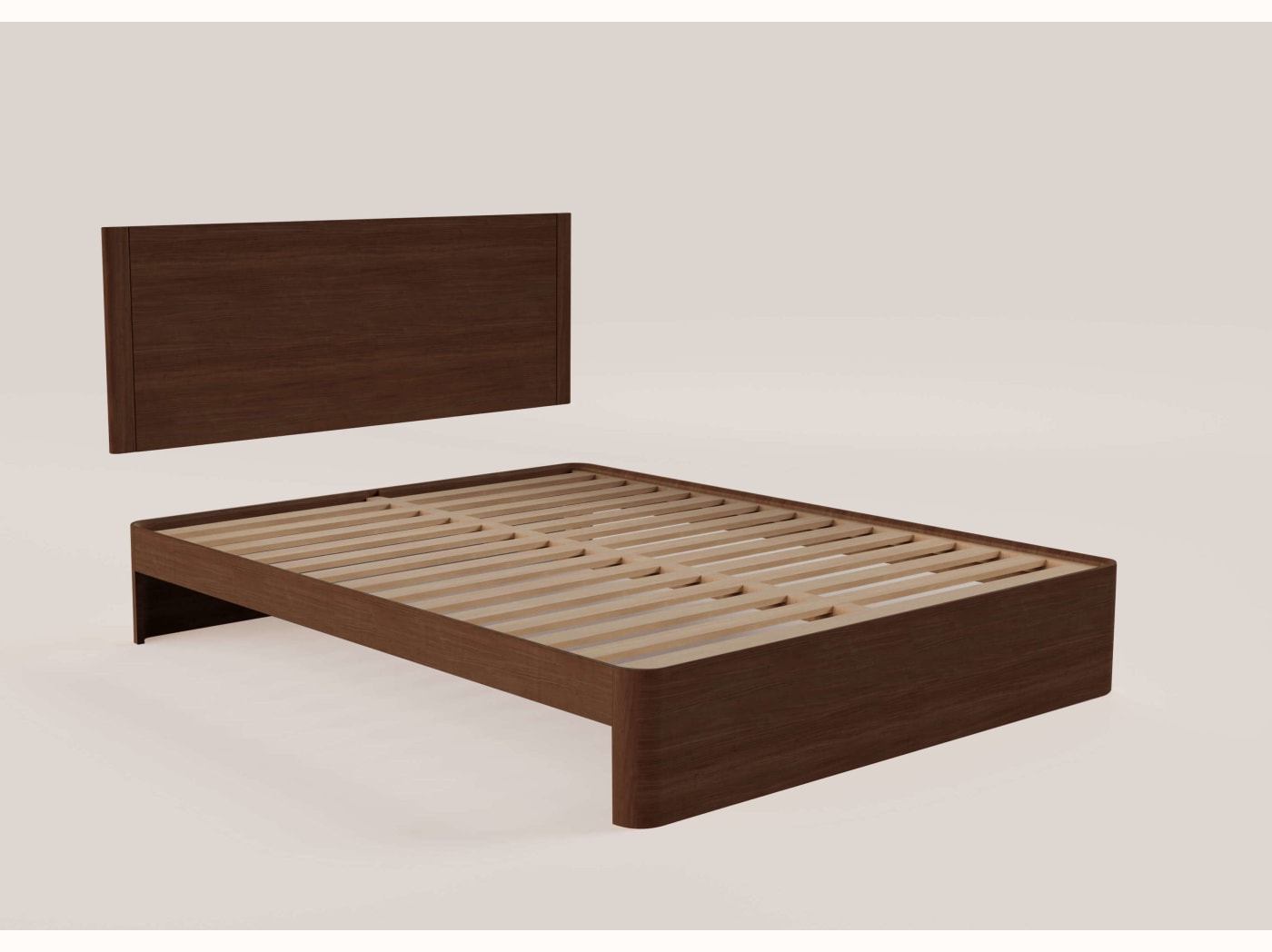 Cama con somier de roble macizo NÉNUPHAR