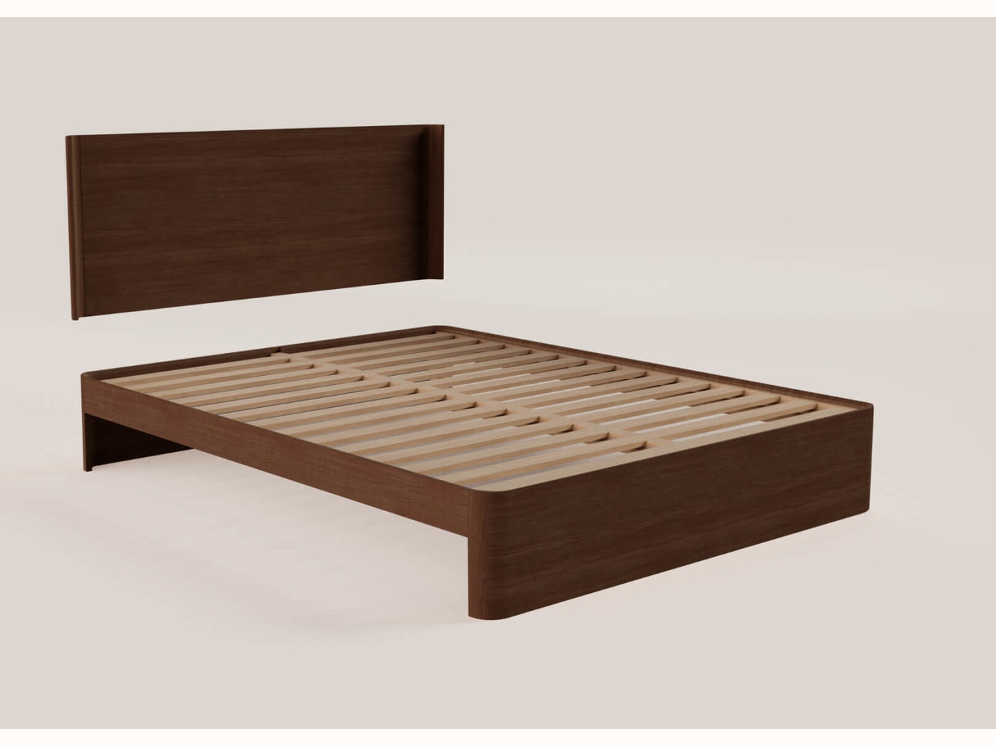 Cama con somier de roble macizo NÉNUPHAR