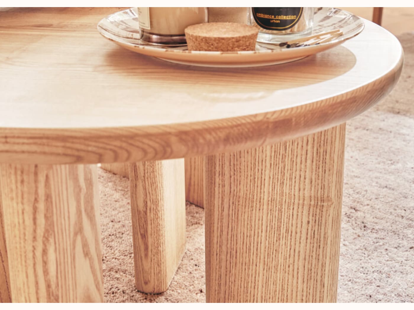 Ovale console uit massief hout BAOBAB - 120 cm