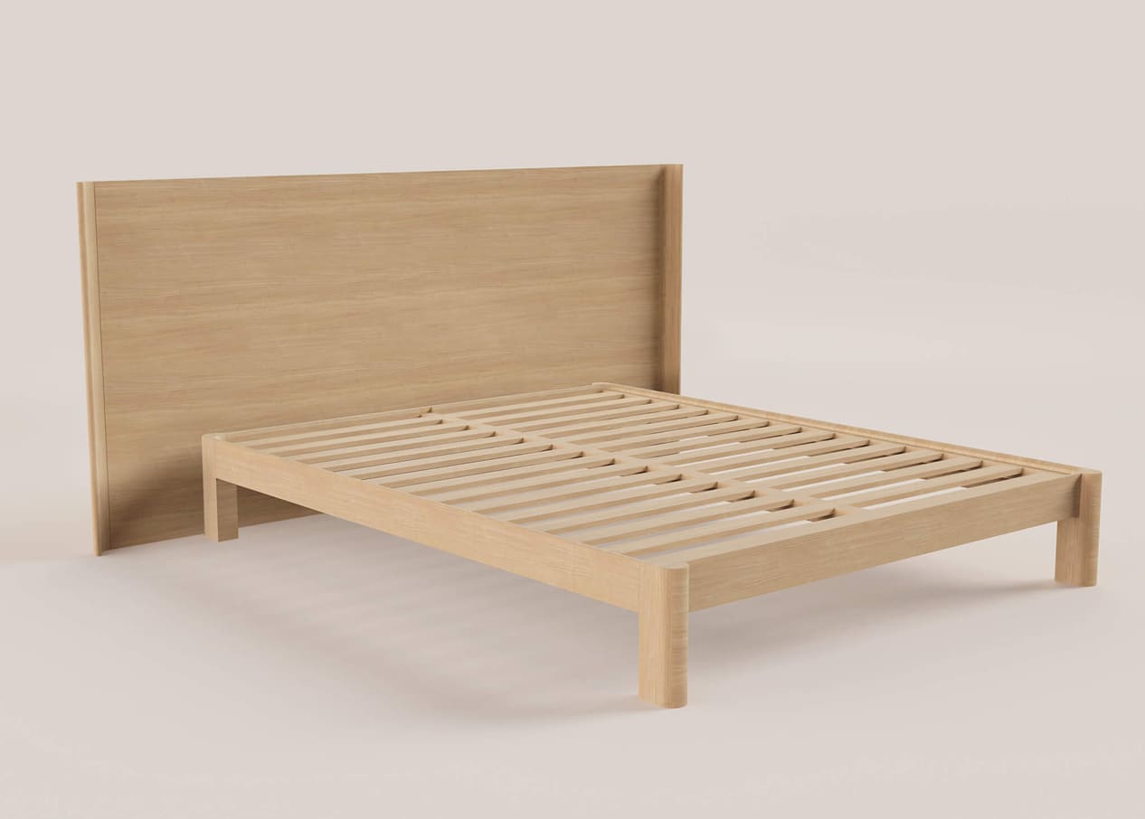 Cama com base em carvalho maciço BAOBAB