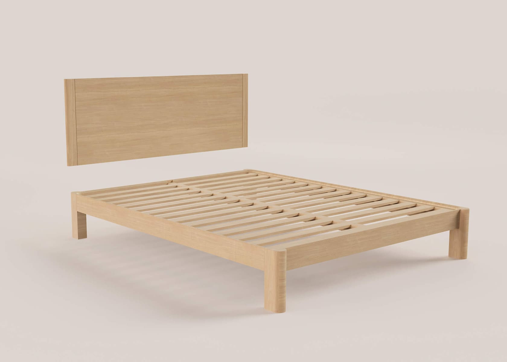 Cama com base em carvalho maciço BAOBAB