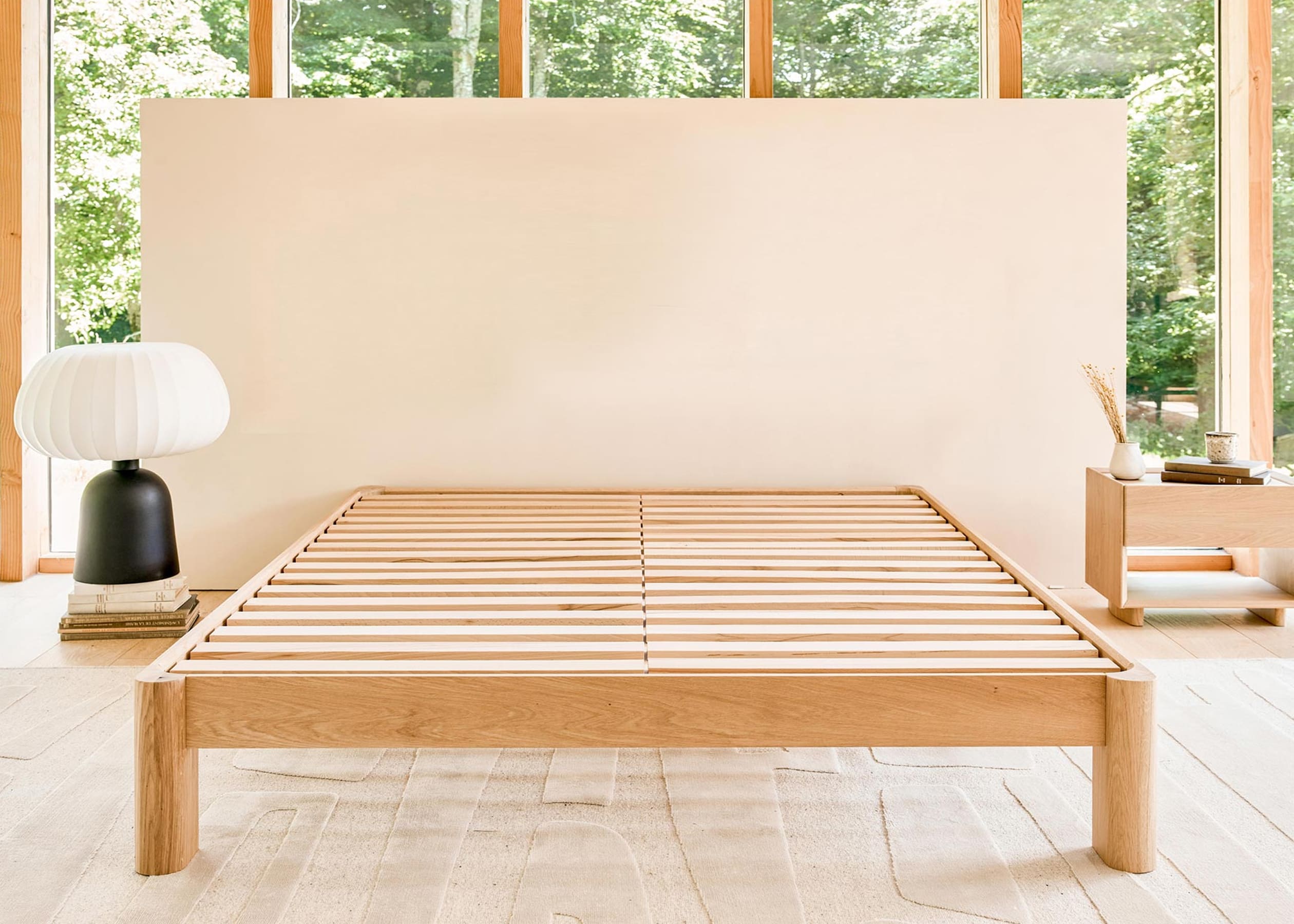 Cama com base em carvalho maciço BAOBAB