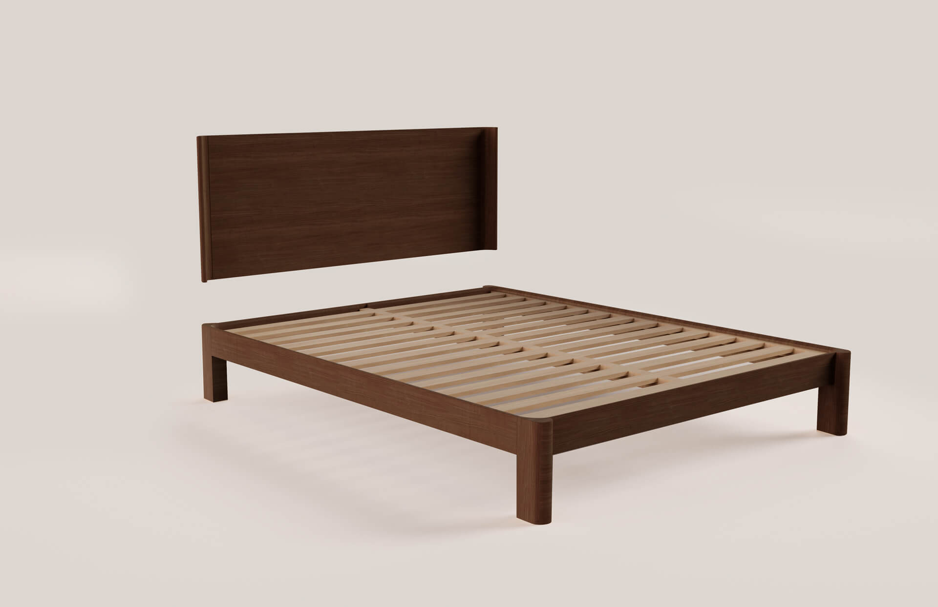 Cama com base em carvalho maciço BAOBAB