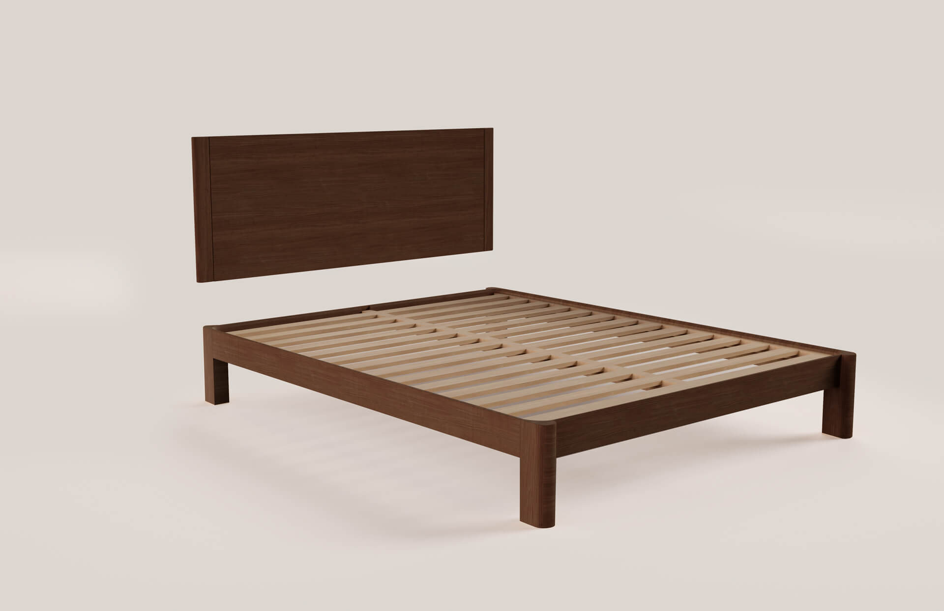 Cama com base em carvalho maciço BAOBAB